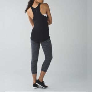 Lululemon Wunder Under Crop II Diamond Jacquard Space Dye Black Slate Size 2